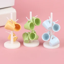 Mobili da Bar in miniatura per sala da pranzo in miniatura per casa delle bambole con bicchieri da vino modello di supporto per Rack in plastica per decalcomanie per case delle bambole