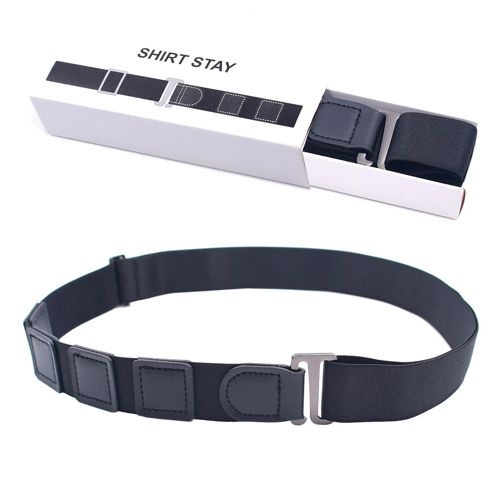 Camisa unisex ajustable, cinturones antideslizantes y antiarrugas, ropa formal, atuendo profesional, hebilla negra de aleación de 3cm, bloqueo fácil abierto