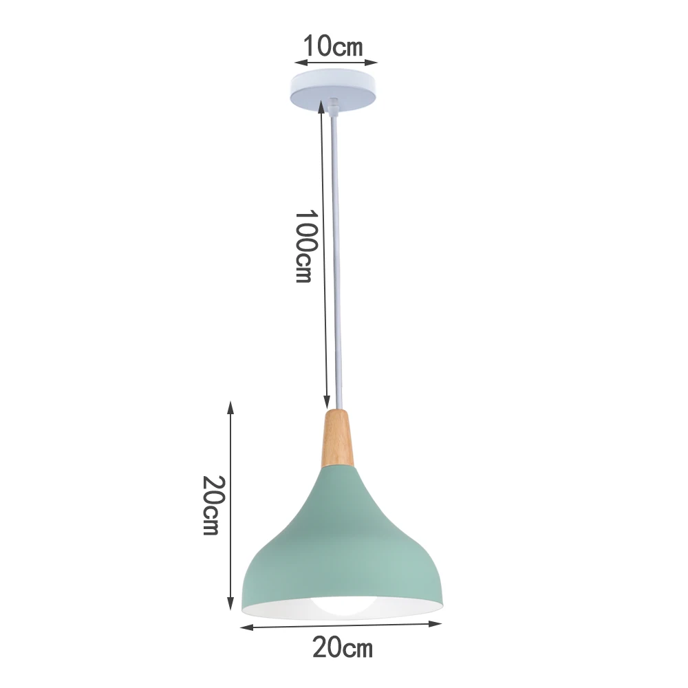 Groen Hout Hanglampen Nordic Modern Hanglamp Schaduw Keuken Woonkamer Indoor Verlichtingsarmaturen Led Loft Lampara Techo