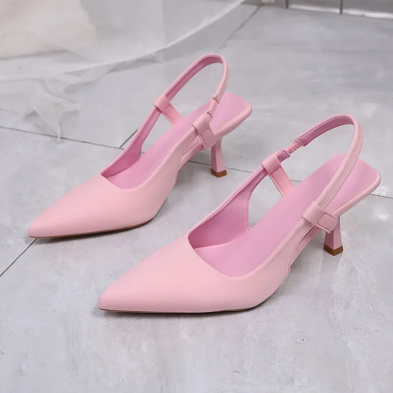 خنجر المرأة حذا فردي للسيدات 2025 ربيع جديد الأزرق أشار تو حذا فردي للسيدات رحلة الظهر حزام ملفوفة تو الصنادل