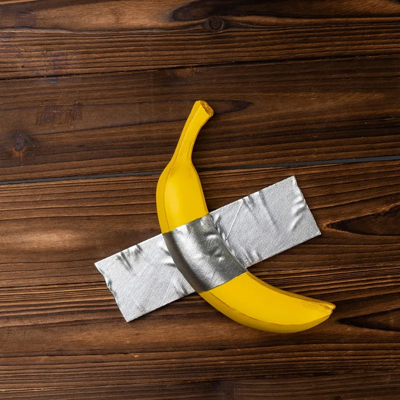 Wall Decoration, Resin Tape Banana Sculpture, Modern Art, Living Room, Home Decor, Kitchen and Bathroom Gifts