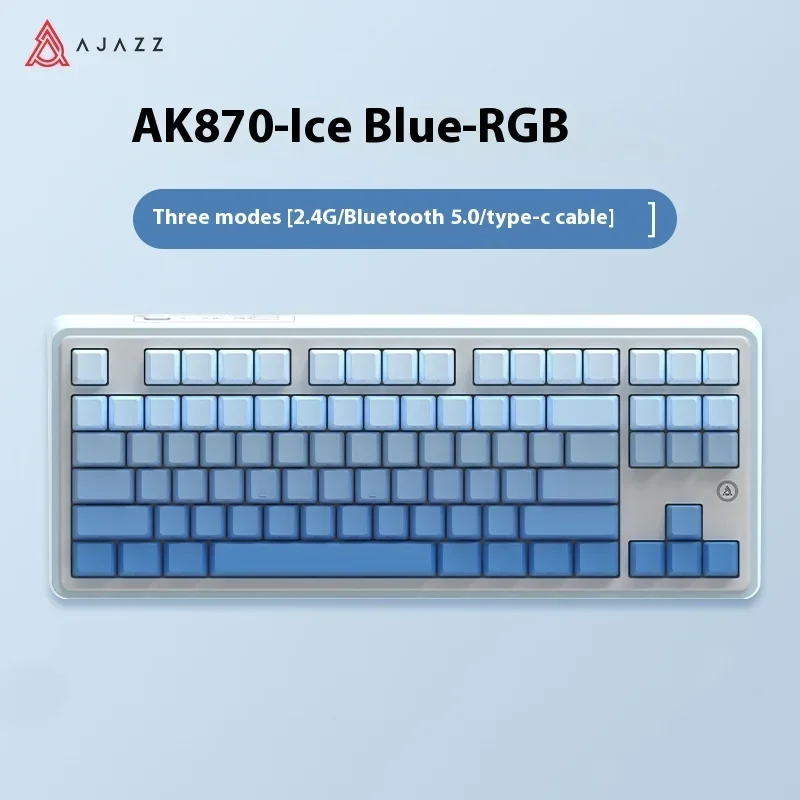 

AJAZZ Ak870 Mechanical Keyboard Tri-Mode Hot Plug Screen Knob Wireless Bluetooth Esports Game Gasket Multi-Scene General