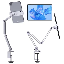 Aluminum Adjustable Tablet Holder Stand for Bed & Desk 360 Rotation Flexible Arm Mount Compatible with iPad Pro Air 4-12.9''