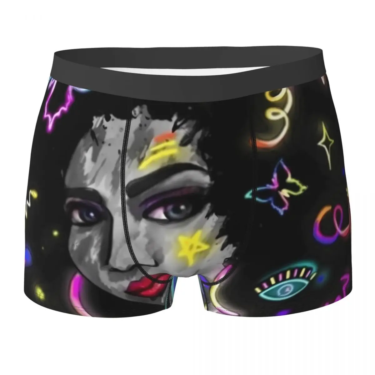 Abstract Ladies Underwear Pretty Afro Girl Design Boxershorts High Quality Men Underpants Funny Boxer Brief Gift Idea