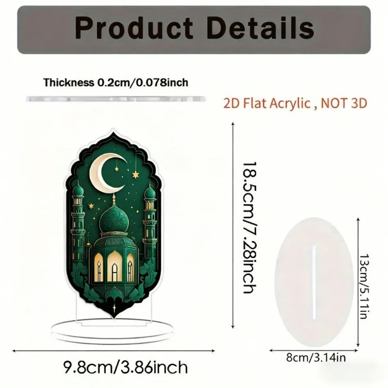 Bohemian Style Acrylic Standee Moon Star Castle Tabletop Ornament Keychain Desktop Decoration for Home Office Festival Gift