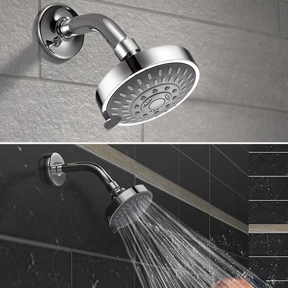 5 Modes Adjustable Rainfall Shower Head 4 Inch High Pressure Shower Head Sprayer Bathroom Accessories Faucet Replacement Parts