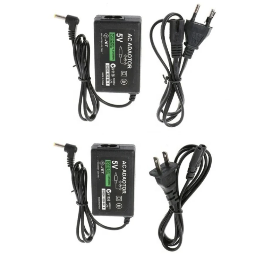 50pcs EU US Plug Home Wall Charger 5V AC Power Supply Adapter for Sony PlayStation Portable PSP 1000 2000 3000 Charging Cable
