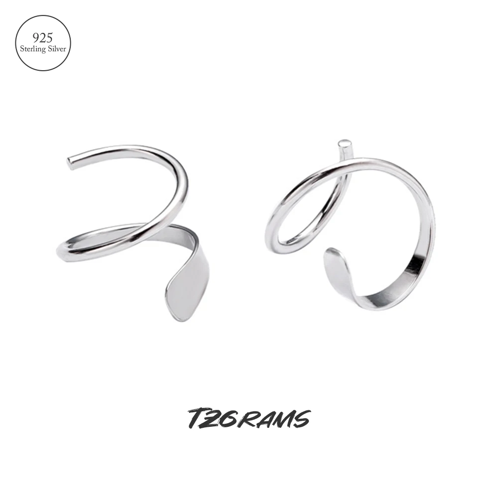 Original 92.5 Sterling Silver Spiral Hoop Earrings For Women Minimalist Gold Color Creative Korean Style Fine Jewelry Gift