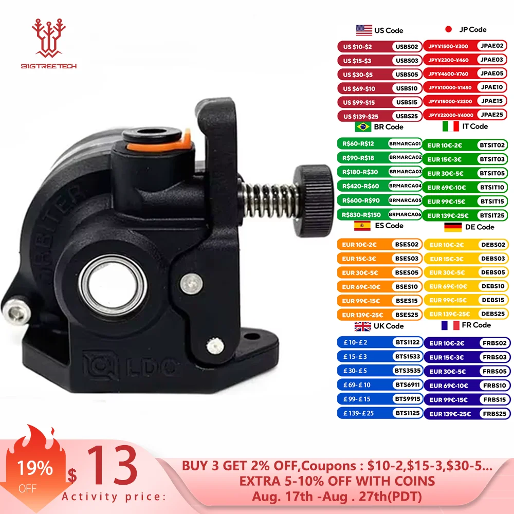 

BIQU Orbiter Extruder V2.5 with Motor Double Gear Direct Drive For Voron 2.4 Creality 3D CR-10 Ender3 V2/ PRO 3D Printer Parts