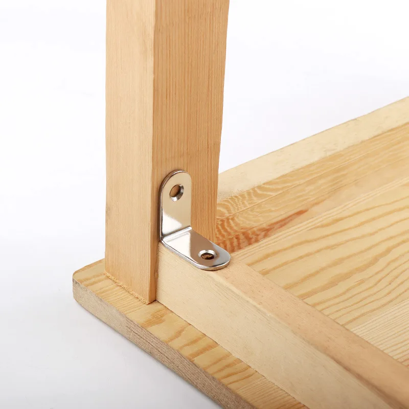Soporte de esquina de acero inoxidable, soportes de tablero de capa de ángulo recto con tornillos, conector de mesa y silla, 32 Uds.