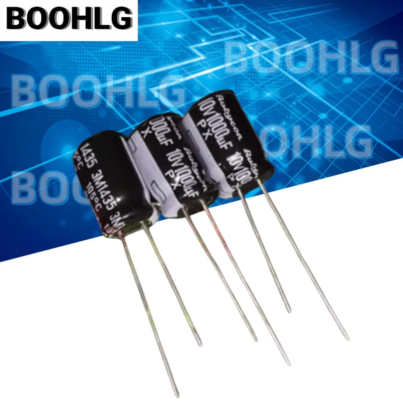 10PCS PX 10V 1000UF 8X12mm Radial Lead Aluminum Electrolytic Capacitor 105 Degree