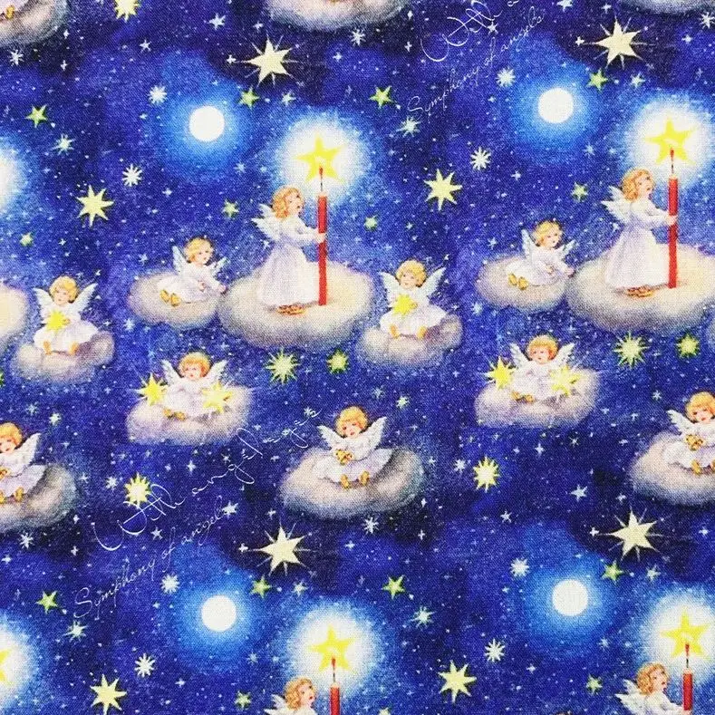 Wish little angel Cotton Fabric Sewing Quilting Patchwork Needlework Handmade DIY Skirt clothing tablecloth Pillowcase Material