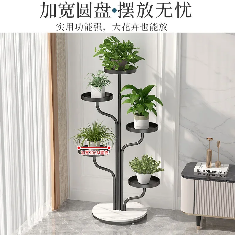 Soporte de flores de hierro forjado, mueble de TV de lujo de alta gama para sala de estar, junto al balcón con soporte para maceta suculenta