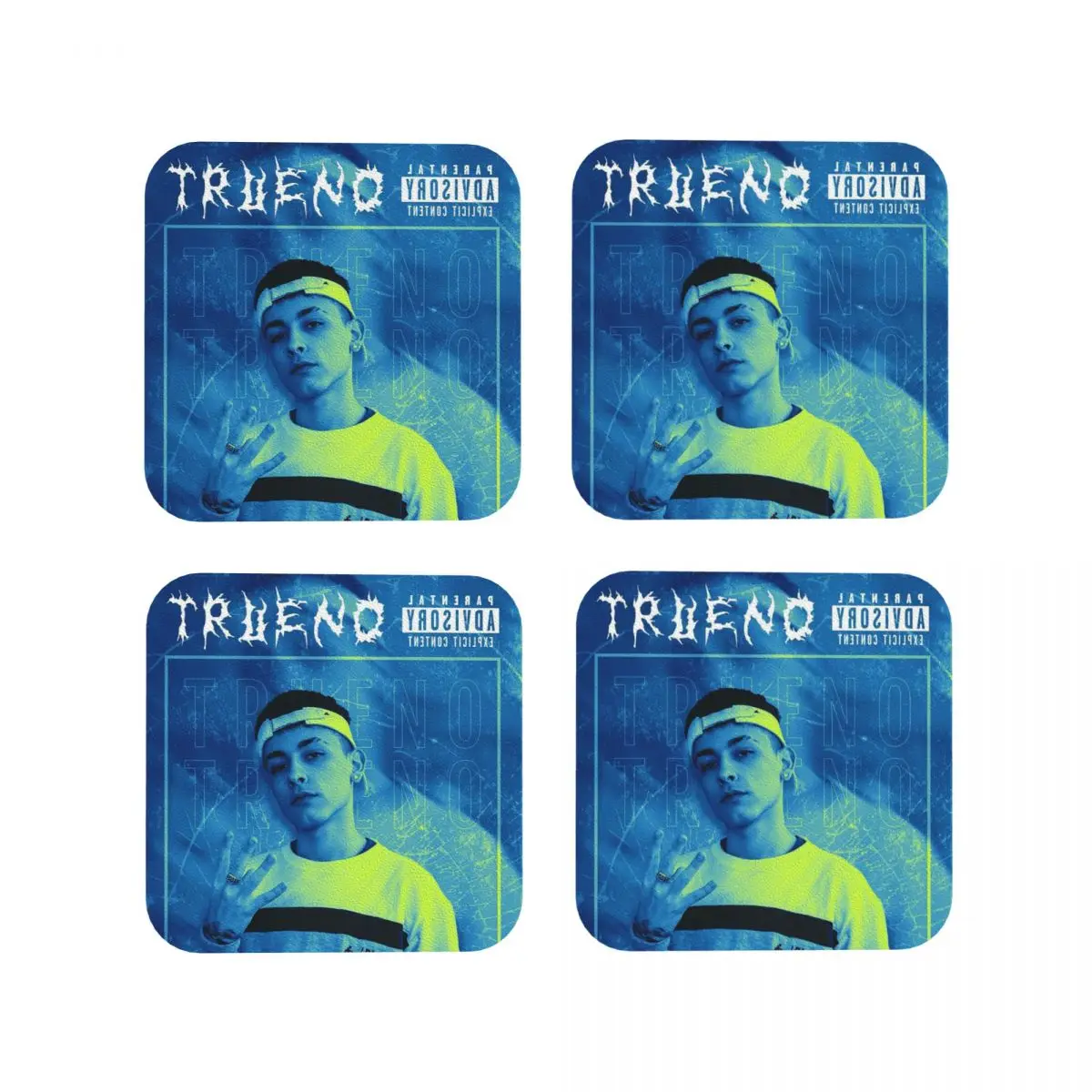 Funny Trueno Hip Hop Rapper Coasters Coffee Mats Mug Cup Placemats Tableware Pads for Home Kitchen Dining Bar