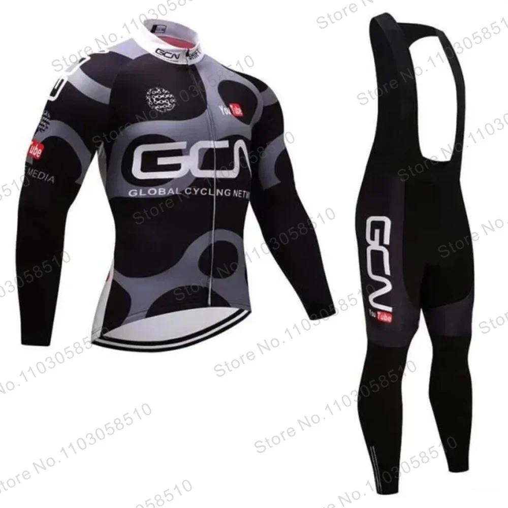 2024 NEW Pro Gcn Team Autumn Cycling Jersey Set Bib Pants Ropa Mountain Bike Jersey 9D Gel pro Cycling Pants Long Sleeve Suit