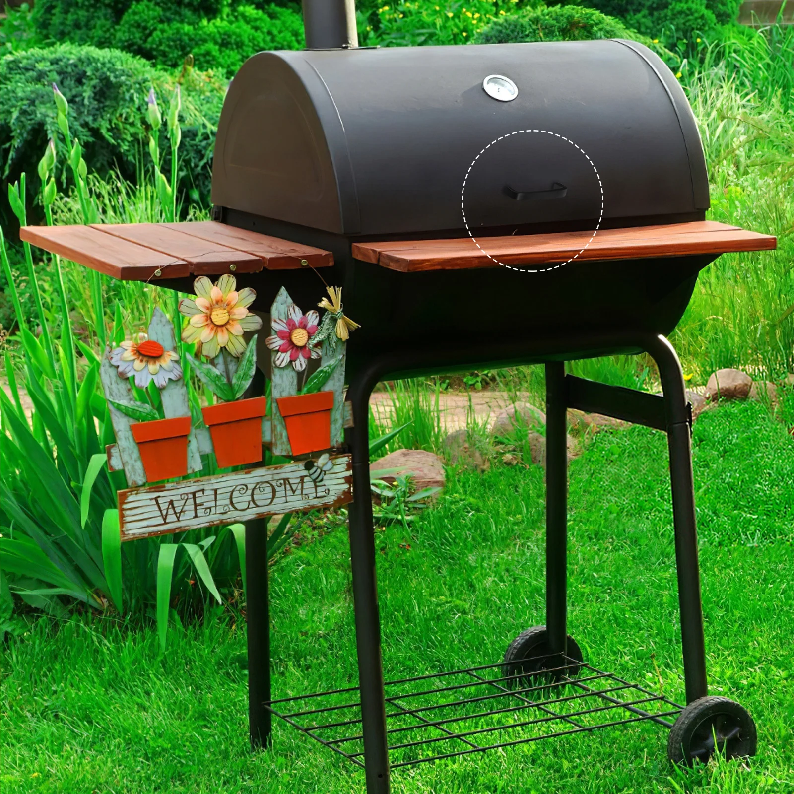 

Aluminum Alloy Grill Handle Black Barbecue Camping Durable Heat Resistant Modern Design Outdoor Handles for Cupboards