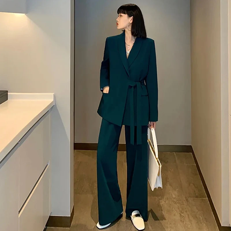 Formal suit new suit jacket temperament suit female Korean version of leisure professional high-end small suit wide leg pants