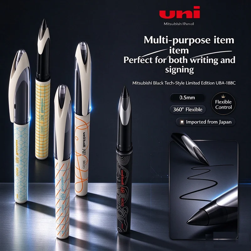 Uni-ball UBA-188C Neoclassical Gel Pen 0.5mm Black Ink,Straight Liquid Free Ink Control System for Business Signature Writing