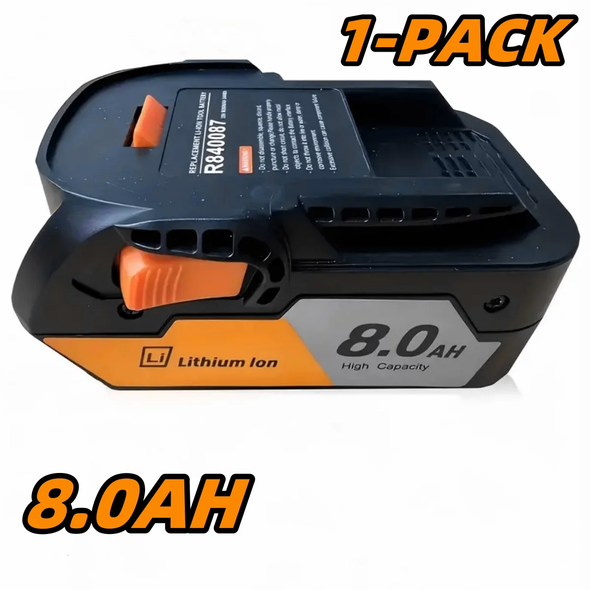 1/2/4PACK R840087 18V 8000mAh Reemplazo de batería de litio para RIDGID 18V R840083, R840085, R840086, R840087, R840089, AC840085