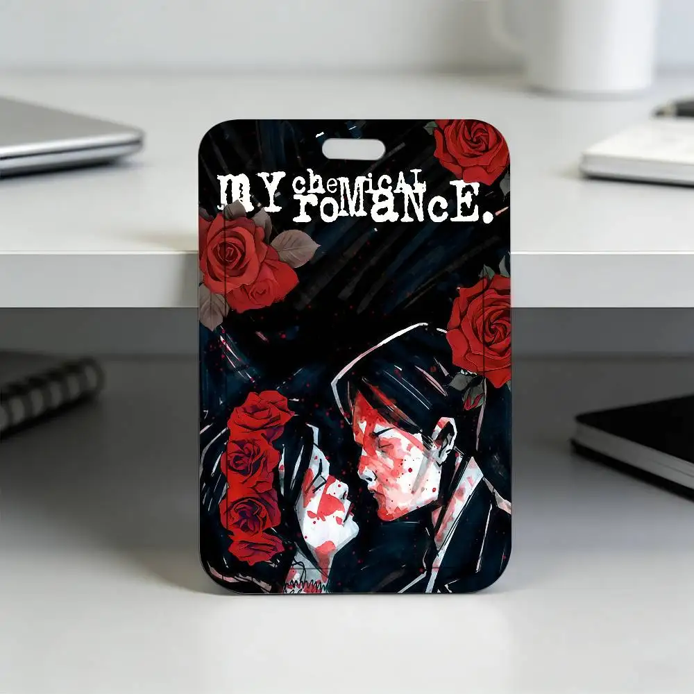 Band My C-Chemical Romance MCR K Lanyard, Arbeitsausweis, Tasche, Bus, Studenten-Fotoausweis, Kartenhalter, Abzeichen, Mitarbeiter, Kunststoff-Schiebeabdeckung – Detail 5