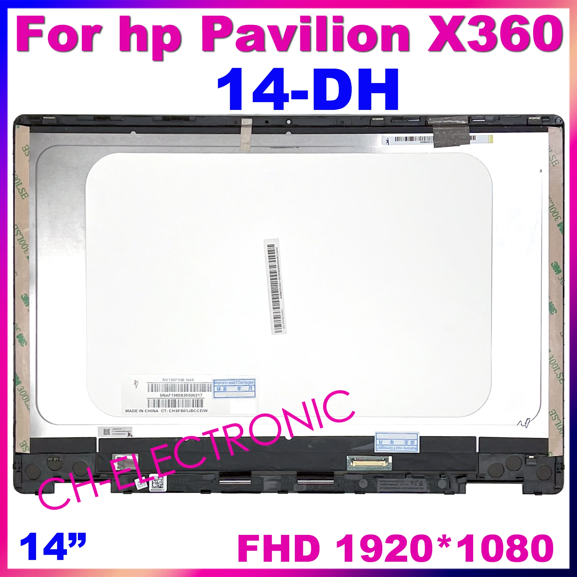 

ЖК-дисплей для ноутбука HP Pavilion x360 14 DH 14-DH 14 DH0706NZ, сенсорный экран с рамкой для замены, FHD, 14 дюймов