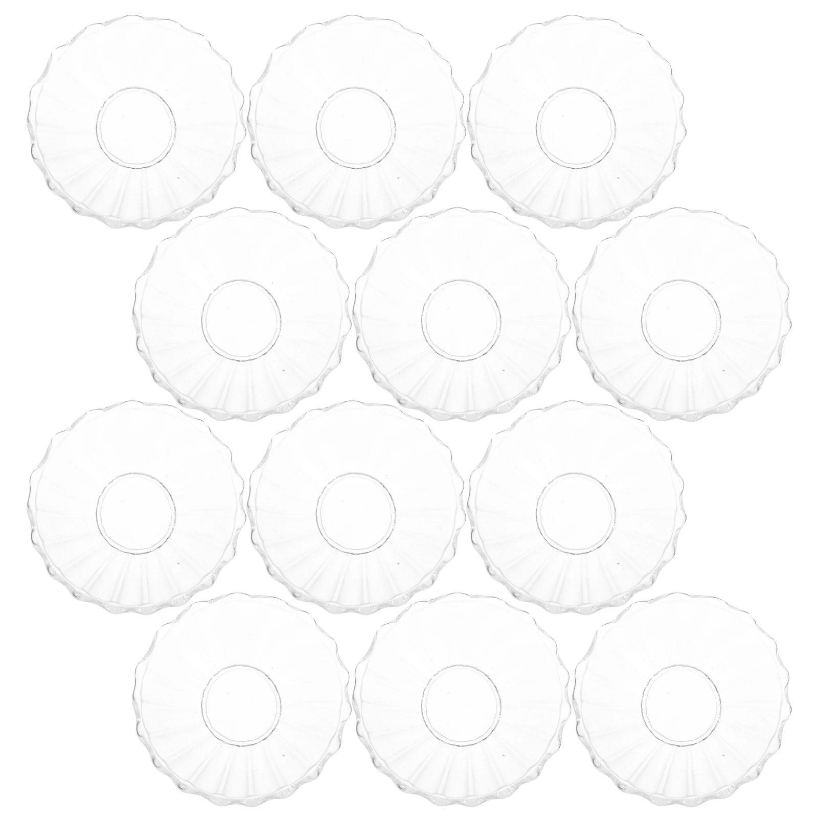 

12 Pcs Drop Protector Drip Shield Aromatic Dish Candel Holder Pan Glass Protectors for Candlesticks