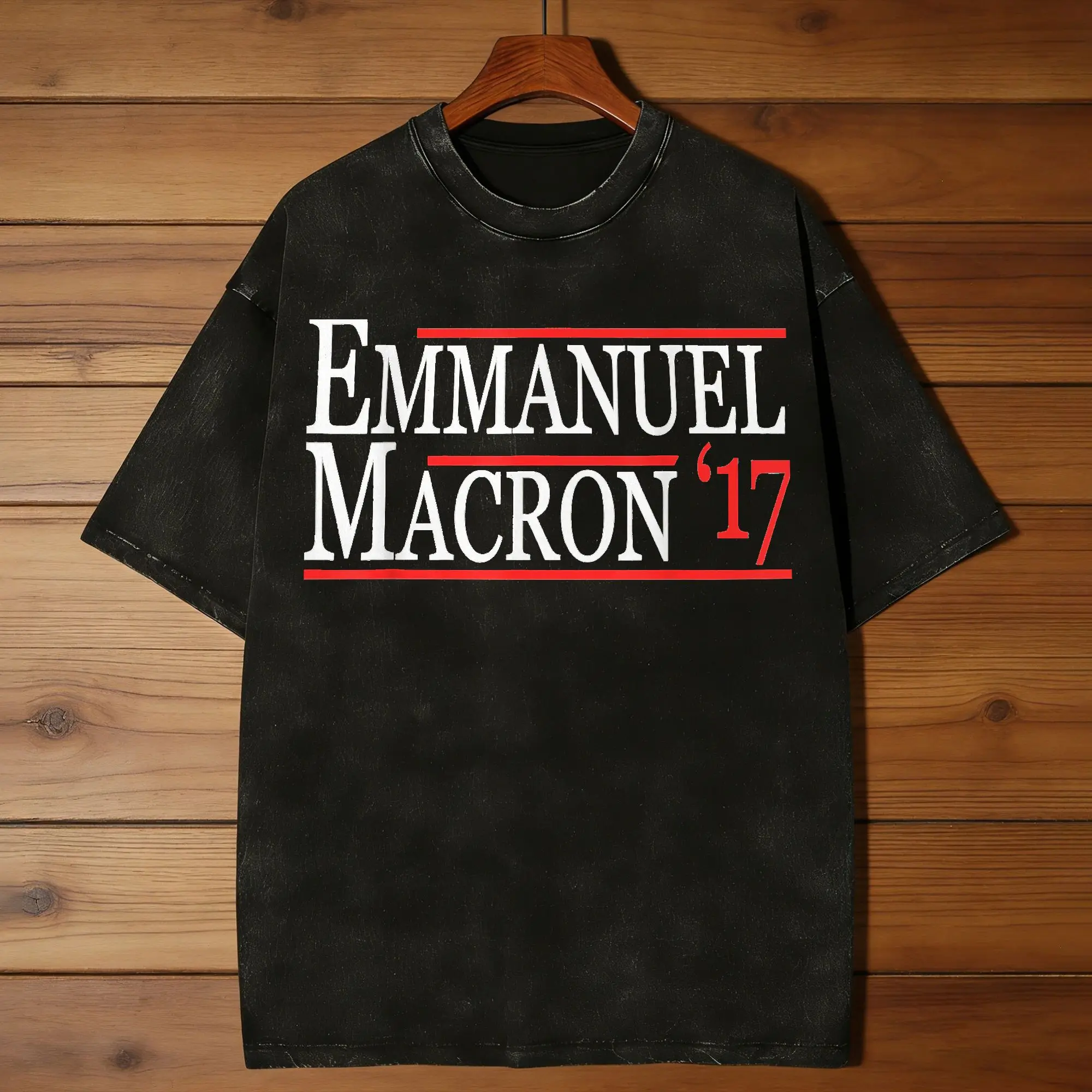 Emmanuel Macron President T-Shirt Summer  Vintage T Shirts Cotton Fashion Tee Shirt For Mens Short Sleeves Loose Top Tees
