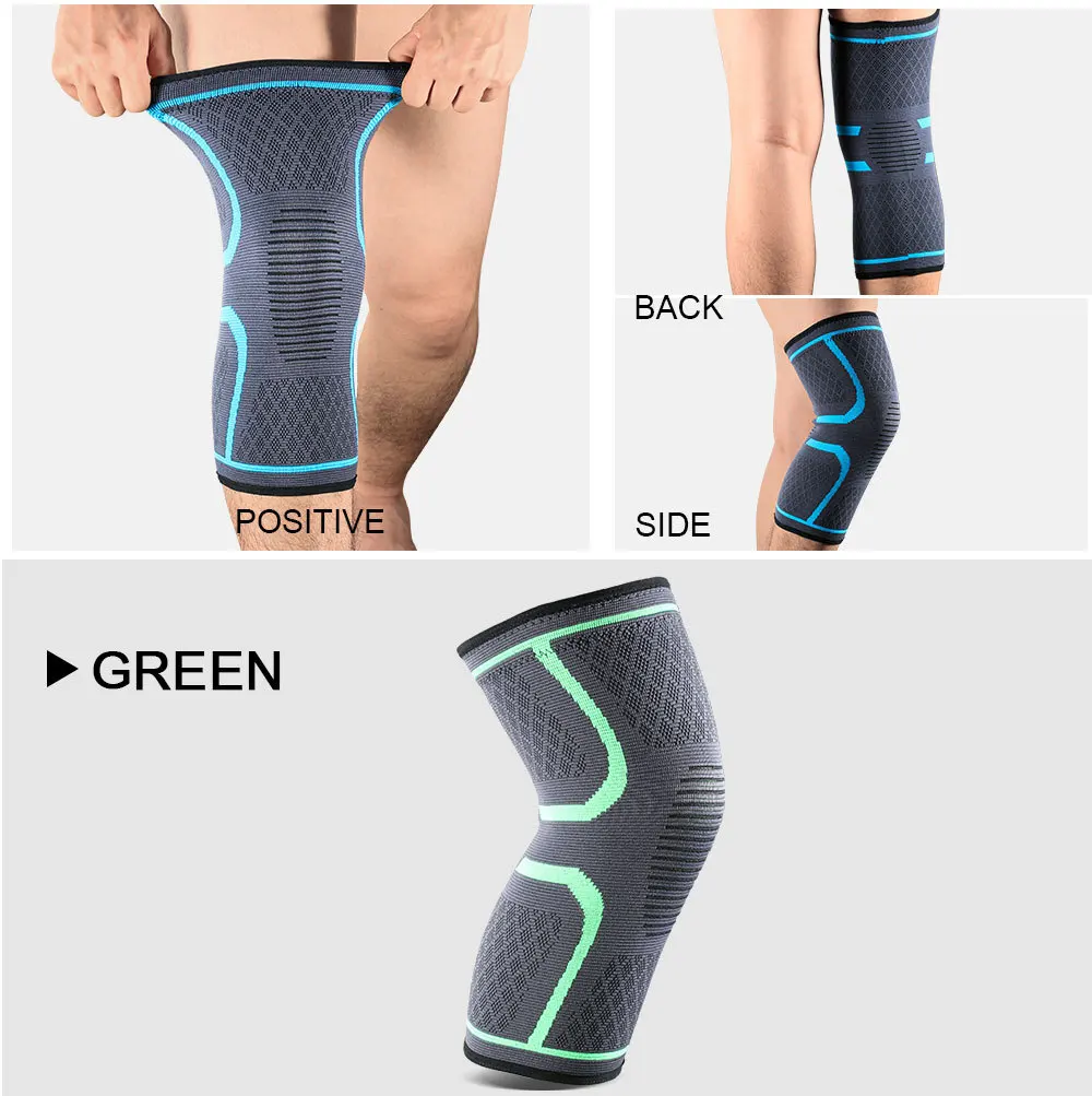 1/2PCS Fitness Laufen Radfahren Knie Unterstützung Hosenträger Elastische Nylon Sport Kompression Knie Pad Hülse für Basketball Volleyball – Detail 9