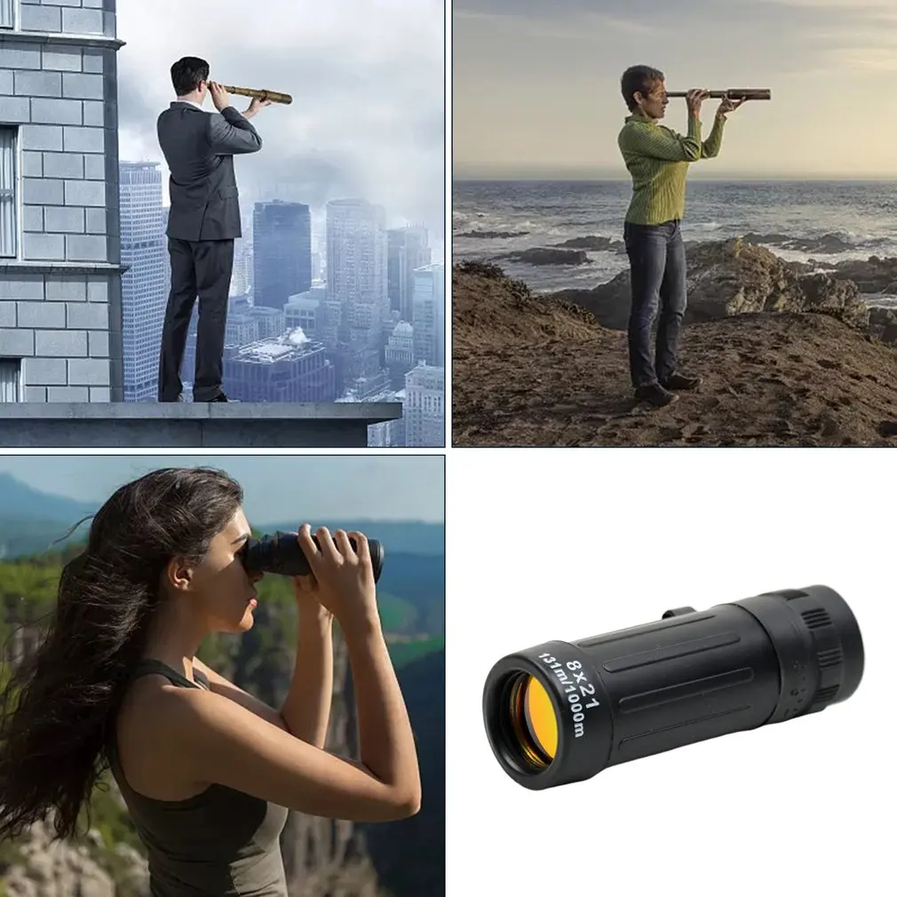 مصغرة 8x21 HD مقاوم للماء أحادي نطاق أحادي تلسكوب التكبير في الهواء الطلق السفر التخييم تلسكوب دروبشيبينغ