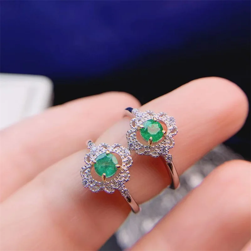 

Настоящее обручальное кольцо из стерлингового серебра 925 пробы с натуральным изумрудом для женщин, подарок на годовщину, с сертификатом