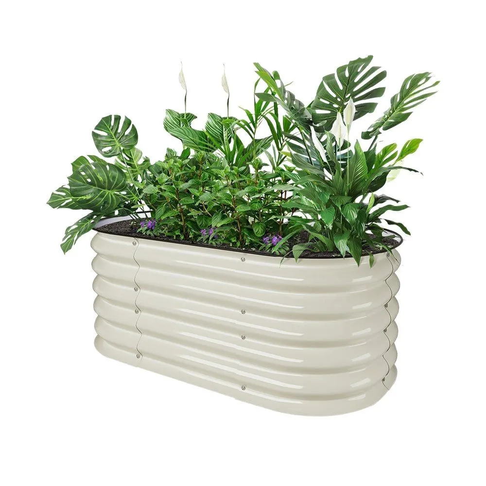 2025 High Quality English Style Planter Box Oval Raised Flower Bed with Galvanized Steel Aircraft Coating Durable Garden Bed Pot