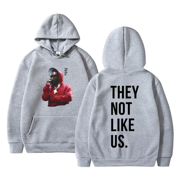 Rapper Kendrick Lamar They Not Like Us Music Album Graphic Hoodie Male Vintage Casual Pullover Men's Hip Hop Fashion Streetwear