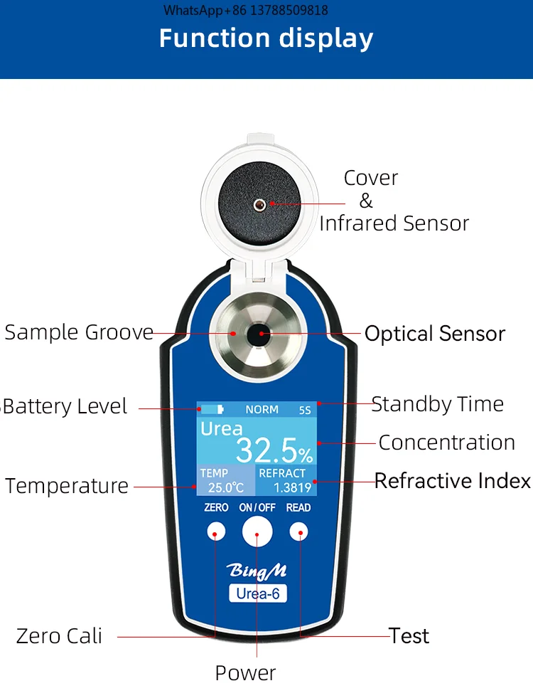 Digital Urea Concentration Tester AdBlue DEF Portable Refractometer for Garage Service and Workshop Inspection