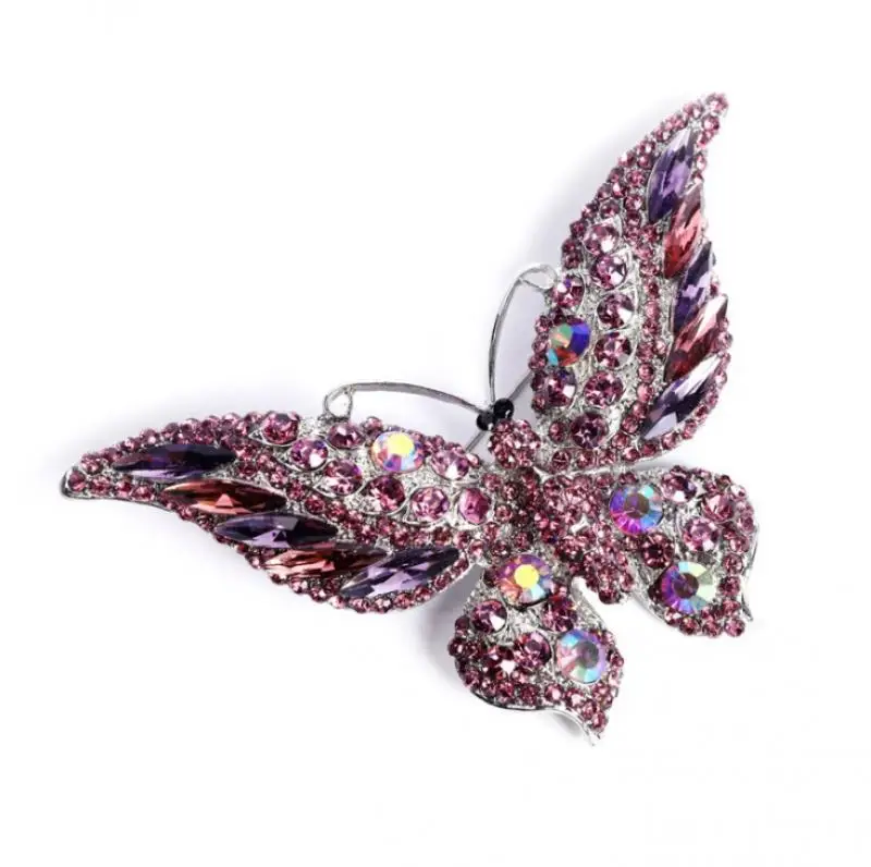Luxury Exquisite Full Inlaid Zircon Butterfly Brooch Fashion Ladies Brooch Ladies Wedding Party Dress Pin Jewelry Gift image 4