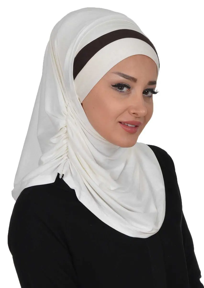 Conjunto de bufanda de hueso de doble color