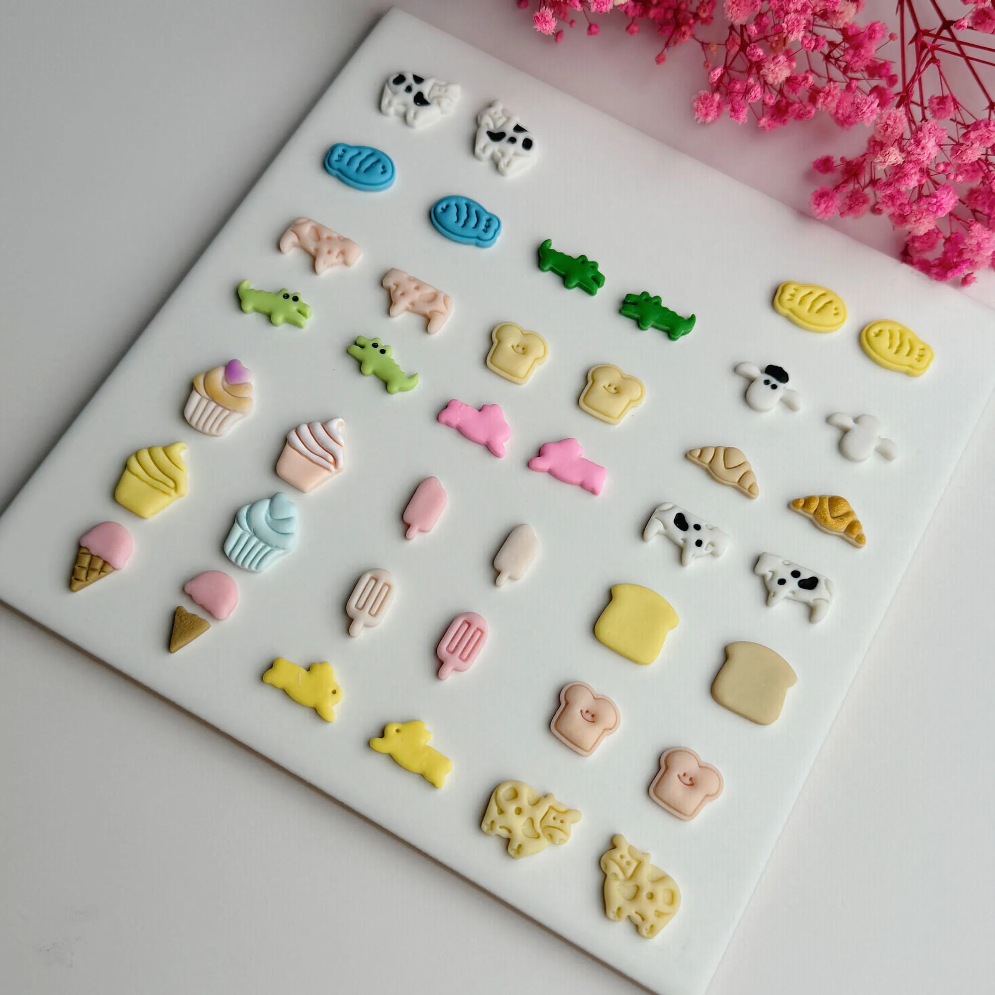 MINI Cute Crocodile/Cow/Rabbit/Cupcake/Toast/Bread Shaped Polymer Clay Cutters Mirror Cutting Mold For DIY Earrings Decoration