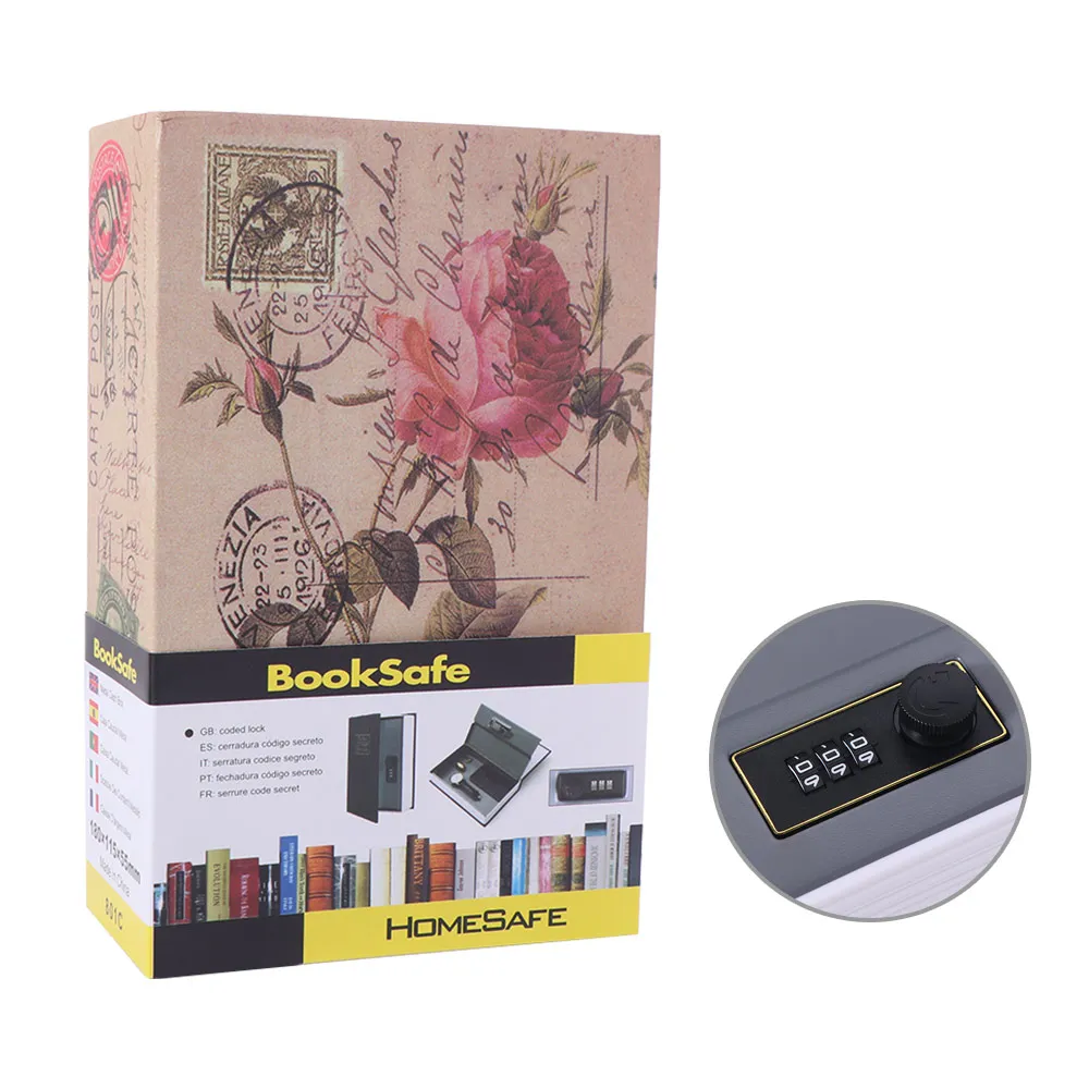 Book Shape Password Security Safe Box Rectangle Analog Dictionary Hidden Dictionary Book Anti theft Book Safe Box Cash Jewelry
