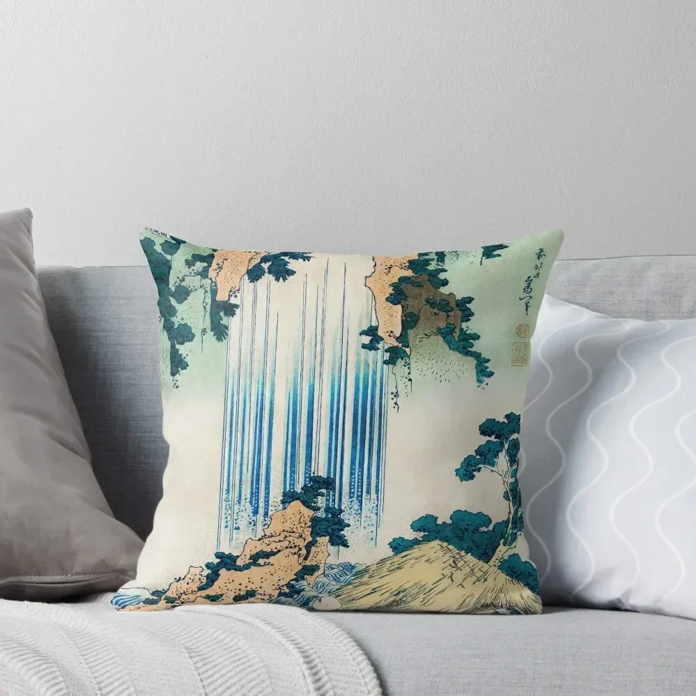 Yoro Waterfall in Mino Province by Katsushika Hokusai (1760-1849) Throw Pillow Pillowcases Bed Cushions pillow