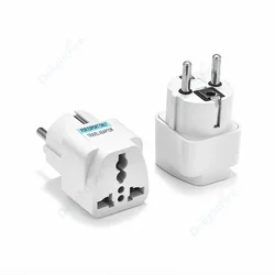 Adaptador de tomada ue cn americano eua para ue euro europeu coreia rússia fr adaptador de viagem universal 2pin conversor ac adaptador de alimentação