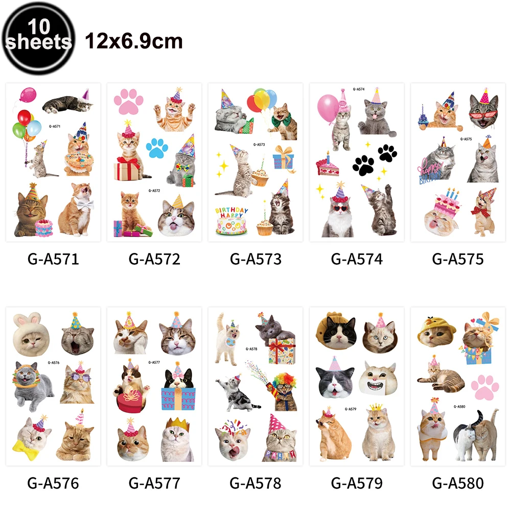 Cute Cat Theme Party Tableware, Plates, Cups, Napkins