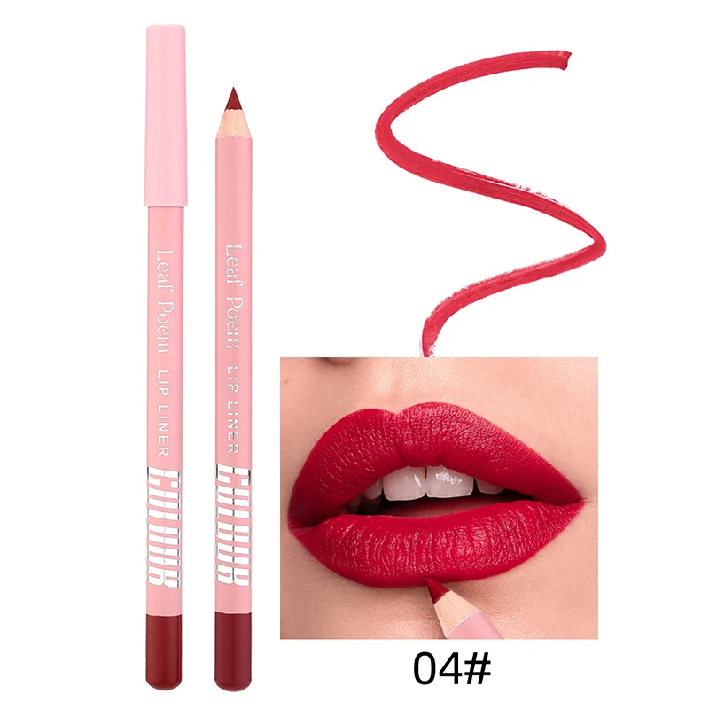 12 สี Matte Lipliner ดินสอกันน้ํา Plumping Stain ลิปสติก Natural Nude Pink Lip Liner Pro Outline Lips Contour แต่งหน้า