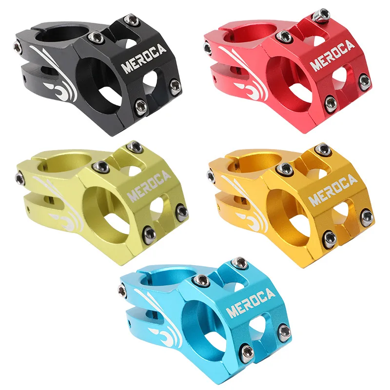 AliExpress NONE MEROCA bike stem 45mm Hollow Short Bike stem riser 28.6*31.8 mm Black Red Gold Blue bike handlebar stem For Mountain Road bike