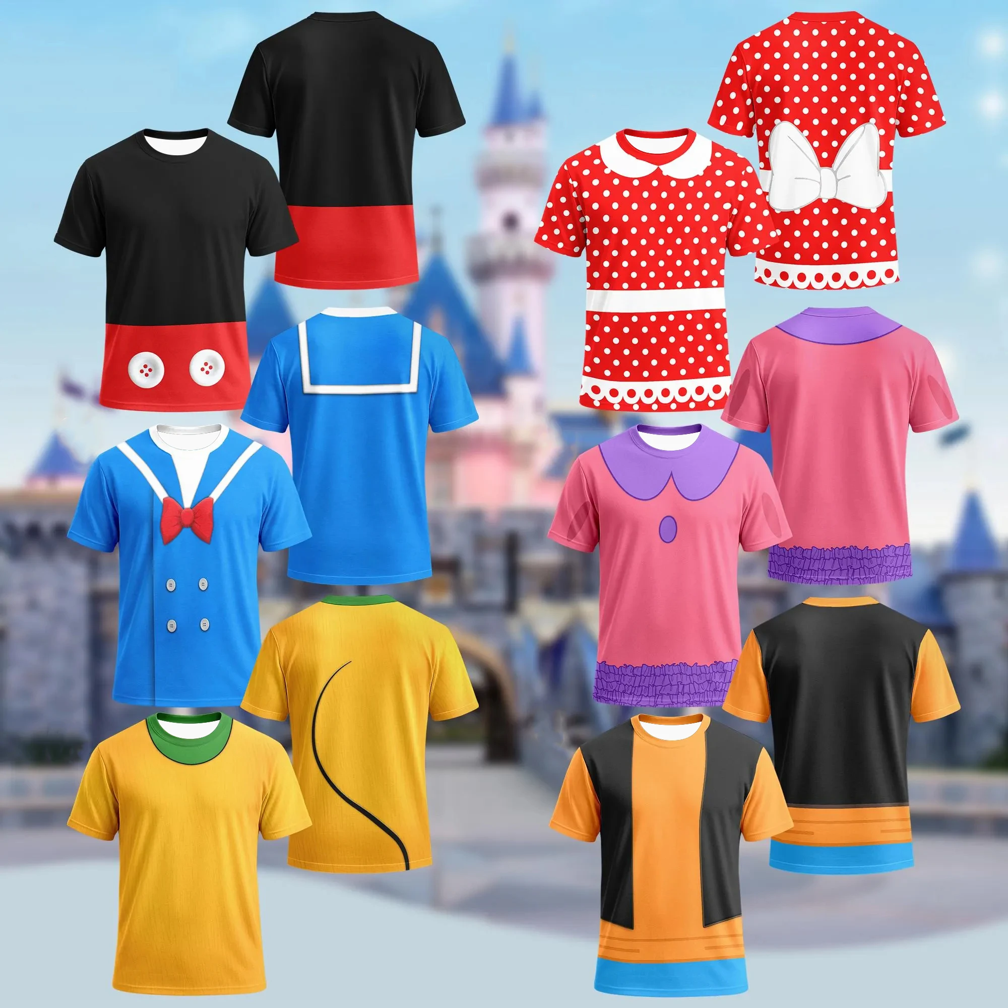 2027 Mouse And Friends Family Cosplay Graphic T Shirt Kids Boys Girls Adults Cartoon Character Casual Outdoor Daily Wear Top