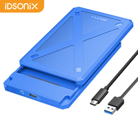 iDsonix 2.5 inch SATA HDD Enclosure USB 3.1 Type C External Hard Drive Case 6Gbps SATA SSD Disk Storage Case for 7-9mm SSD HDD