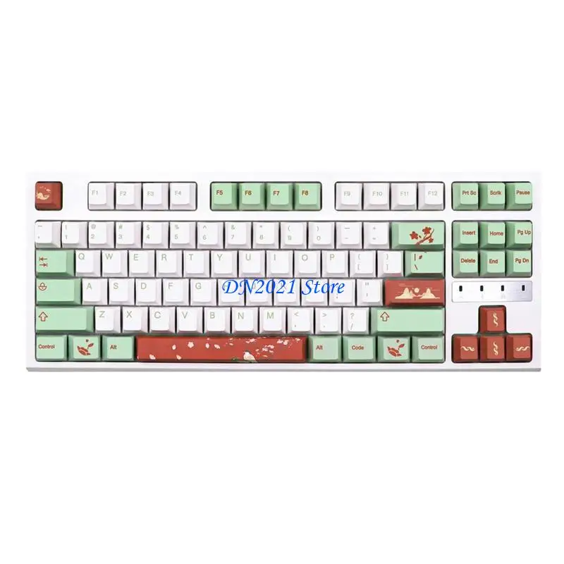 

F3KE PBT Ключевые клавиши 136-ключ PBT Sublimation Personality Magpie Keycap Высот вишневой высоты