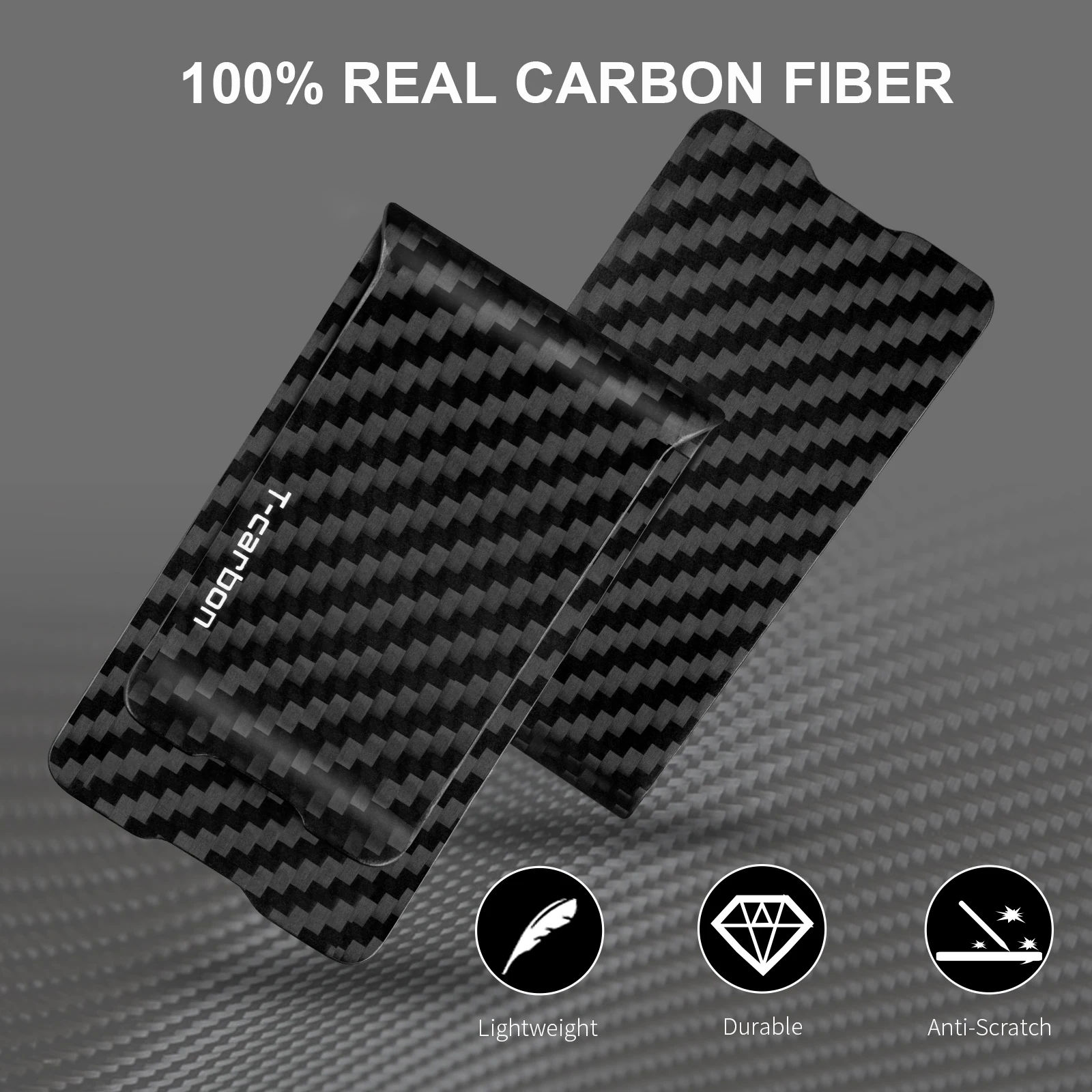 Carbon Fiber Money Clip For Men Cash Clamp Holder Portable Leather Slim Money Clip Wallet Purse for Pocket Bill Clip