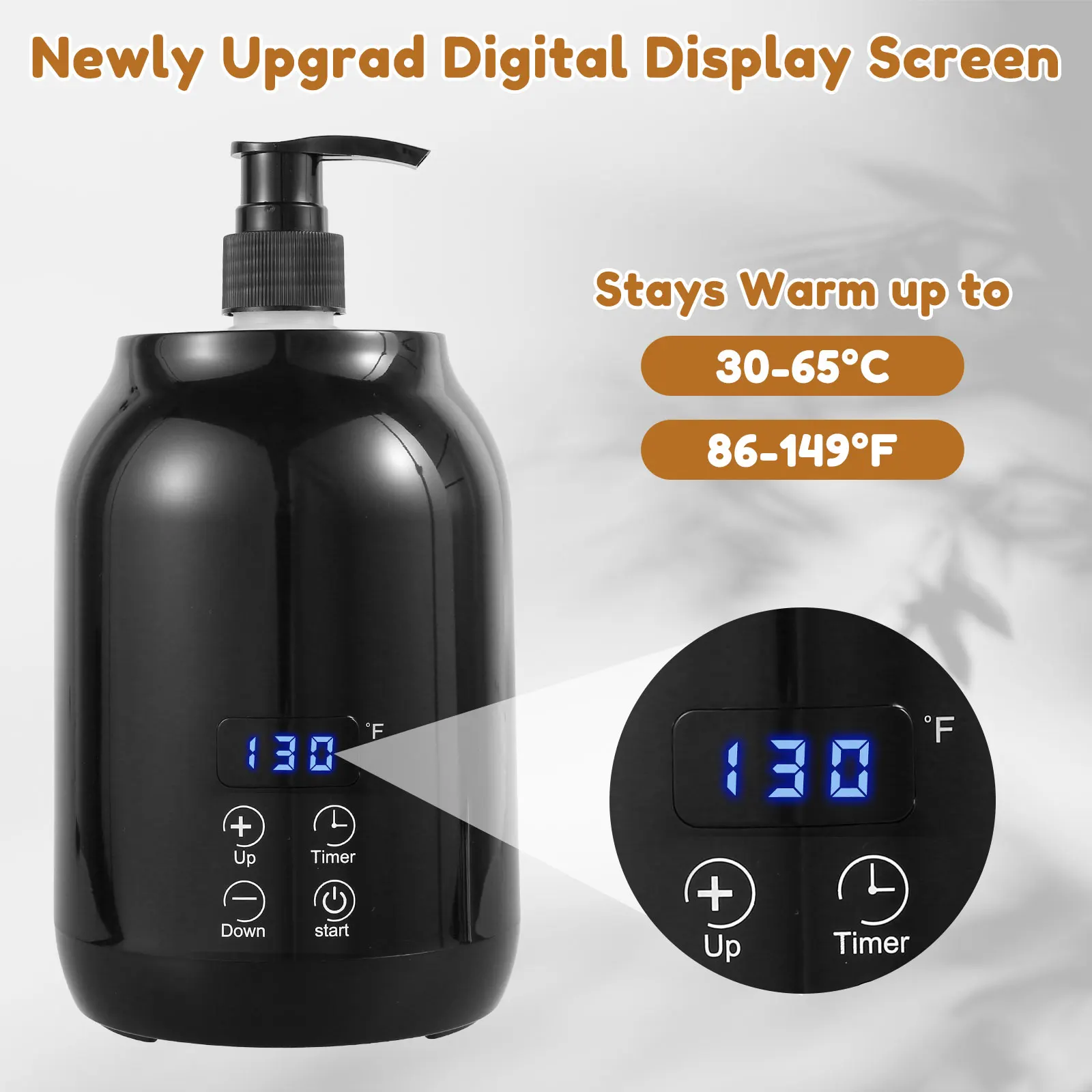 Imagem -05 - Aquecedor Óleo Massagem Elétrica com Smart Touch Chave Loção Aquecedor Garrafa de Óleo Dispenser Temperatura Ajustável Novo