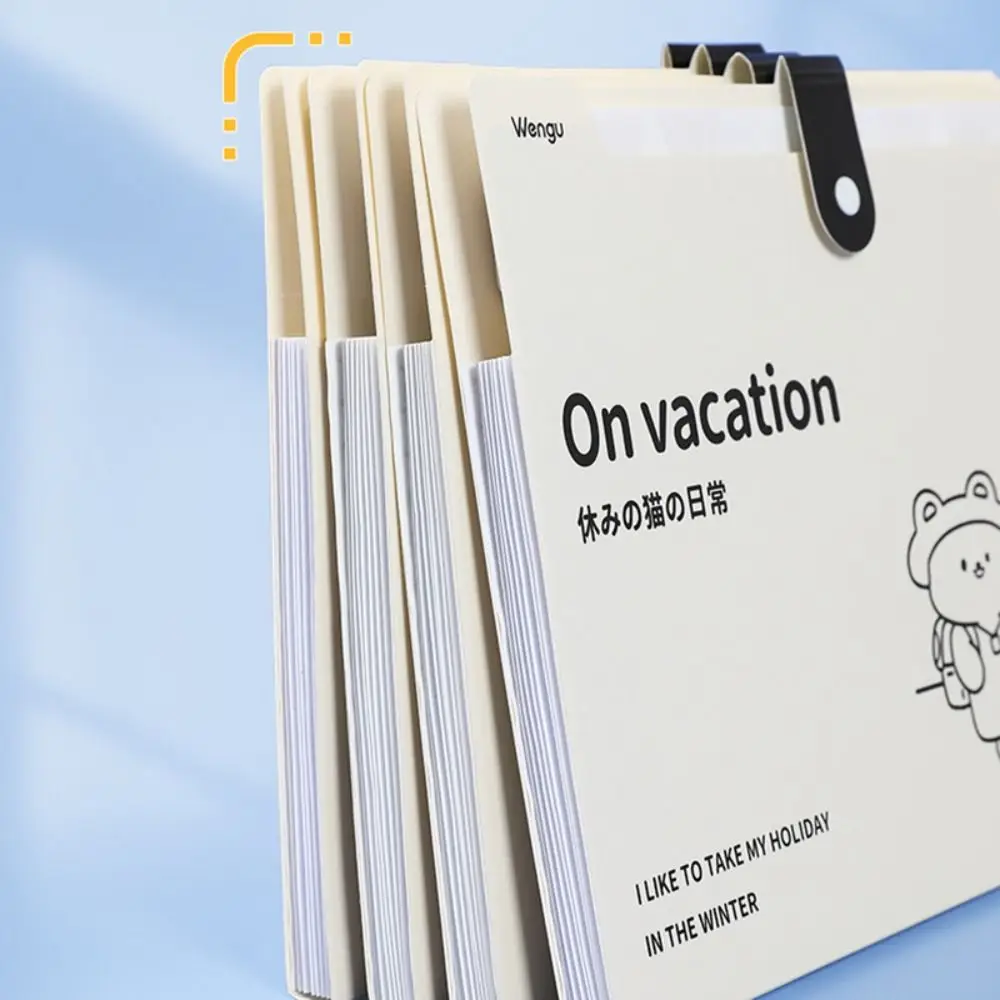 Thickened A4 File Folder Simple Waterproof 8 Pockets A4 Paper Storage Bag PP Large Capacity File Organizer School Office