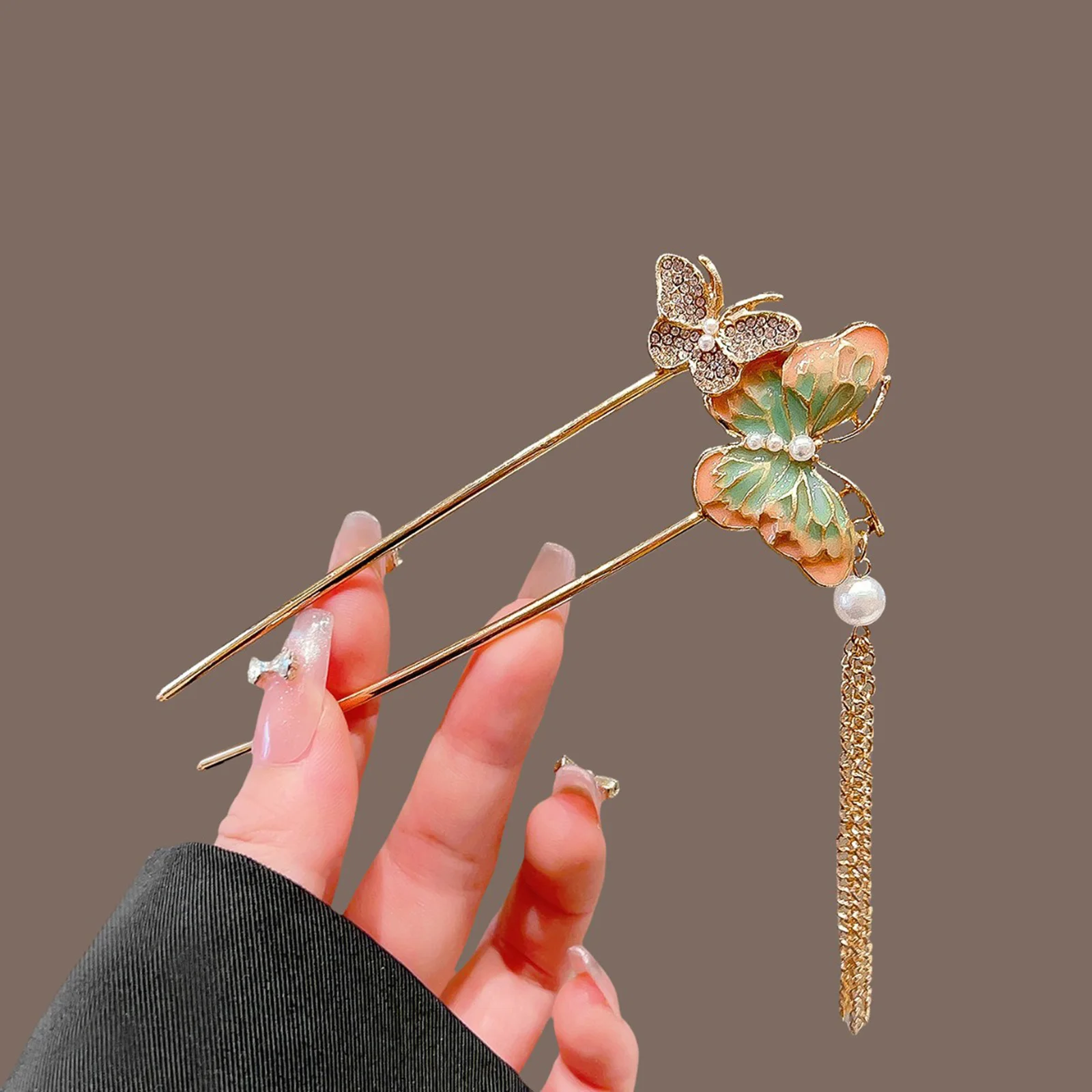 

Butterfly Tassel Hairpin For Women Alloy Material With Elegant Design For Wedding Party Traditional Festival