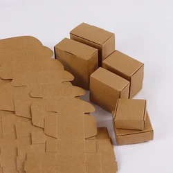10/20 adet 6 boyutu takı organize ambalaj Kraft kağdı kolye kutusu küpe depolama toptan tedarikçisi
